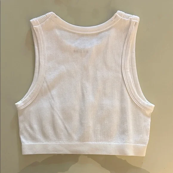Ambiance Classic White Ribbed Cropped Tank - Picture 5 of 5